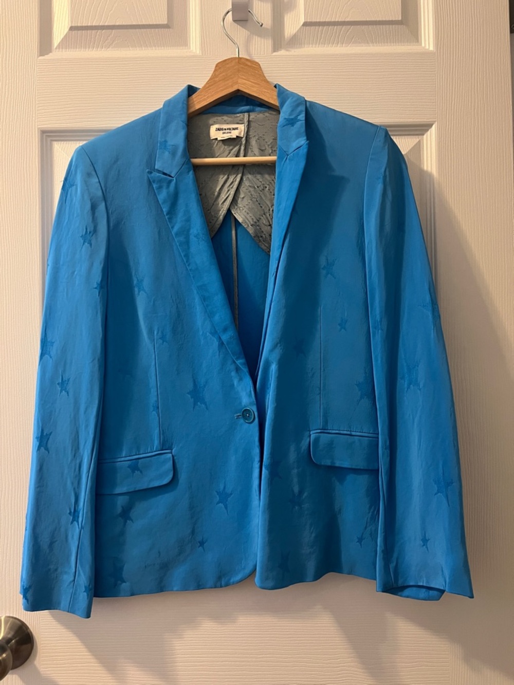 Zadig & Voltaire Bright Blue Star-Print Blazer